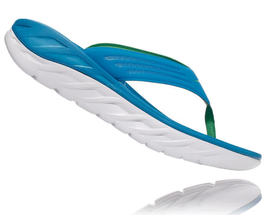 Hoka One One Sandals Mens Blue/White - ORA Recovery Flip - 80571LFRX